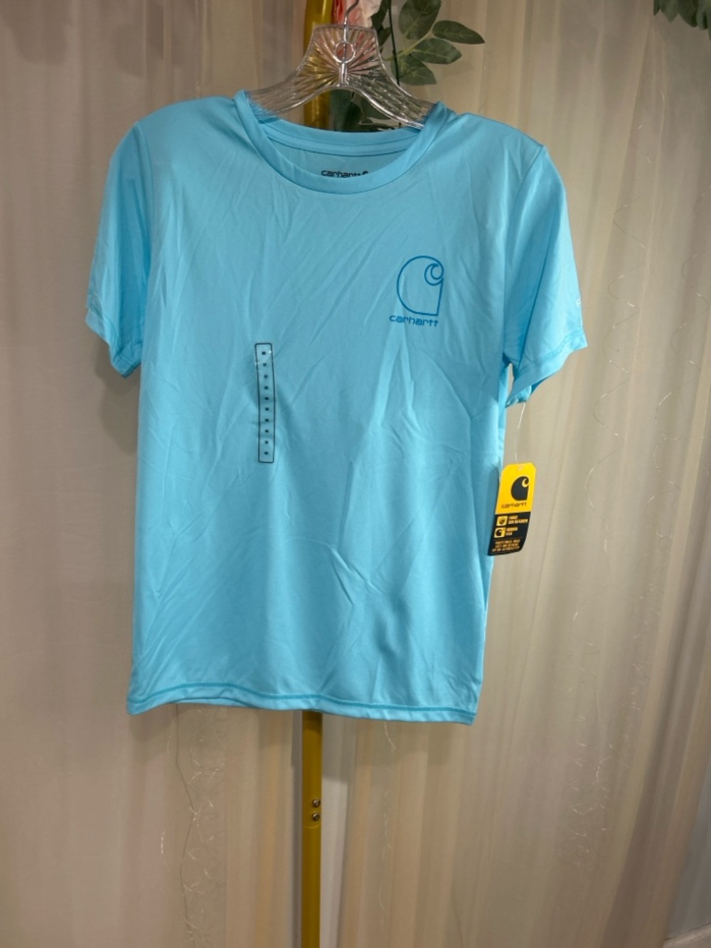 Carhartt Force Sun Defender T-Shirt Blue UPF 50 Rugged Flex Size M 10/12 NWT